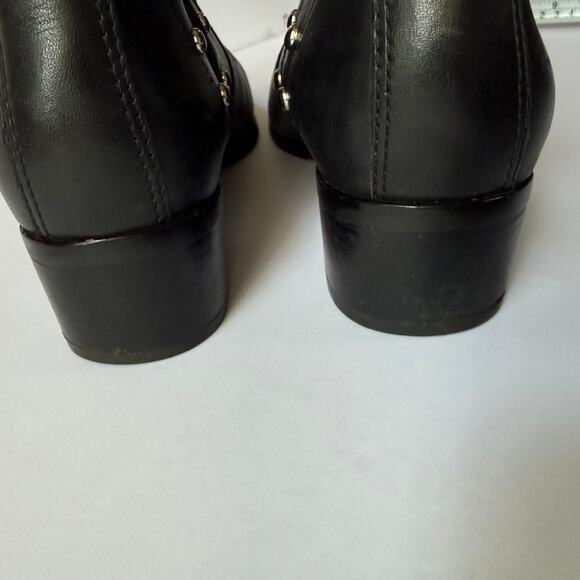MARC FISHER LTD Black Leather Studded Ankle Boot 9.5 - Picture 12 of 16